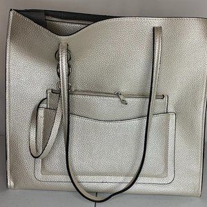 White Tote with Wallet